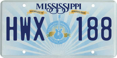 MS license plate HWX188