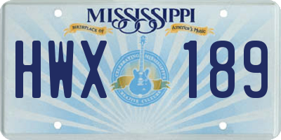 MS license plate HWX189