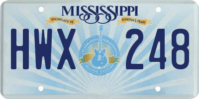 MS license plate HWX248