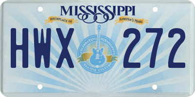 MS license plate HWX272