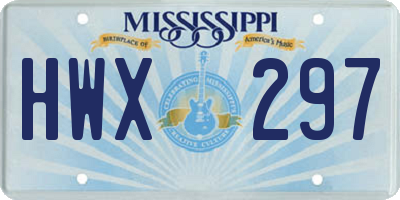 MS license plate HWX297