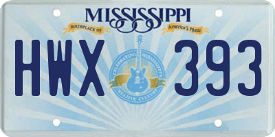 MS license plate HWX393