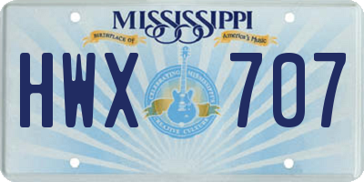 MS license plate HWX707