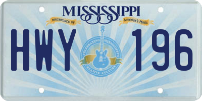 MS license plate HWY196