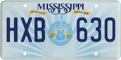 MS license plate HXB630