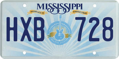 MS license plate HXB728