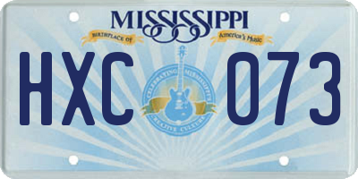 MS license plate HXC073
