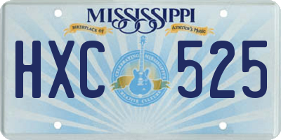 MS license plate HXC525