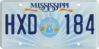 MS license plate HXD184