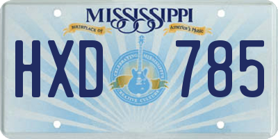 MS license plate HXD785