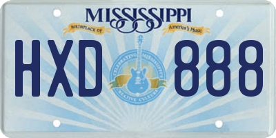 MS license plate HXD888