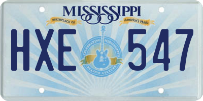 MS license plate HXE547