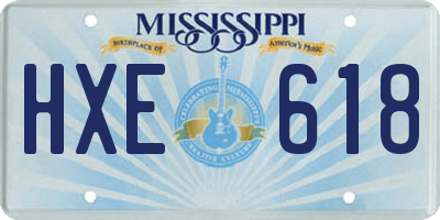 MS license plate HXE618