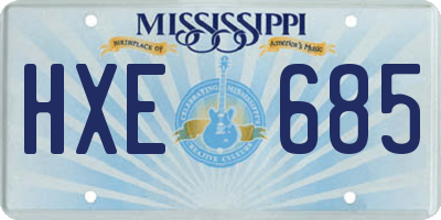 MS license plate HXE685