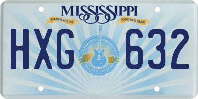 MS license plate HXG632