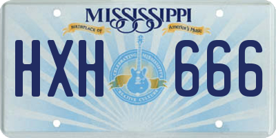 MS license plate HXH666
