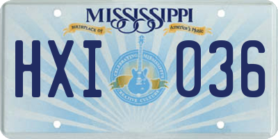 MS license plate HXI036