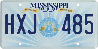 MS license plate HXJ485