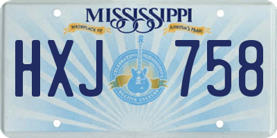 MS license plate HXJ758