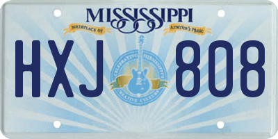 MS license plate HXJ808