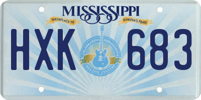 MS license plate HXK683