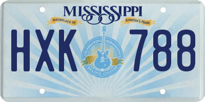 MS license plate HXK788