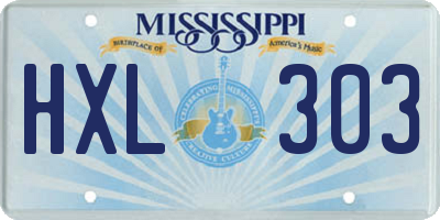 MS license plate HXL303