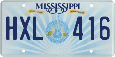 MS license plate HXL416