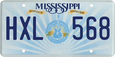 MS license plate HXL568