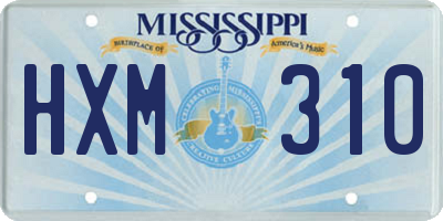 MS license plate HXM310