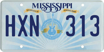 MS license plate HXN313