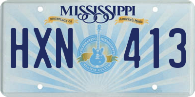 MS license plate HXN413