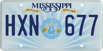 MS license plate HXN677