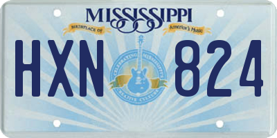 MS license plate HXN824