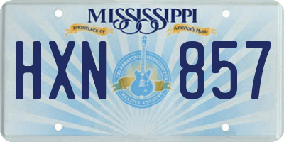 MS license plate HXN857