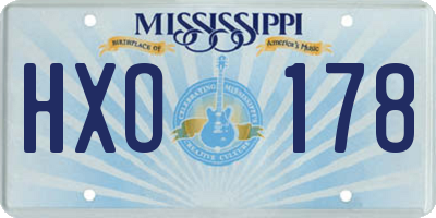 MS license plate HXO178
