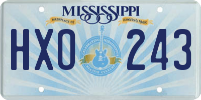 MS license plate HXO243
