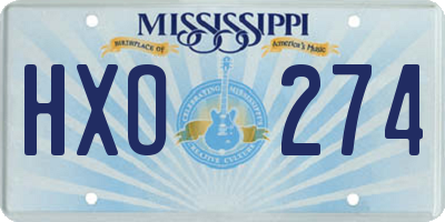 MS license plate HXO274