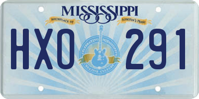 MS license plate HXO291