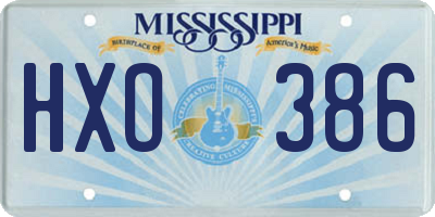 MS license plate HXO386