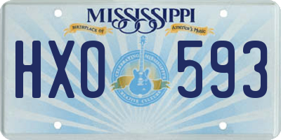 MS license plate HXO593