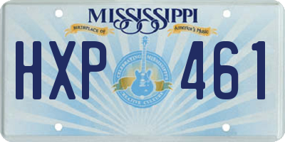 MS license plate HXP461