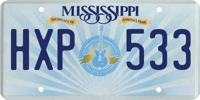 MS license plate HXP533