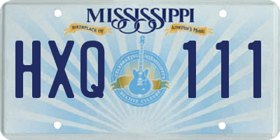 MS license plate HXQ111