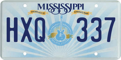 MS license plate HXQ337