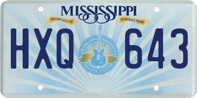 MS license plate HXQ643