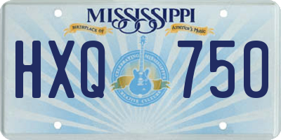 MS license plate HXQ750