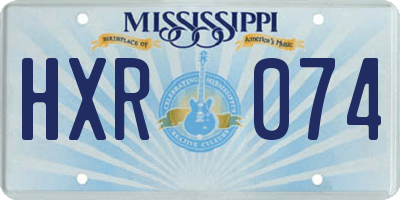 MS license plate HXR074