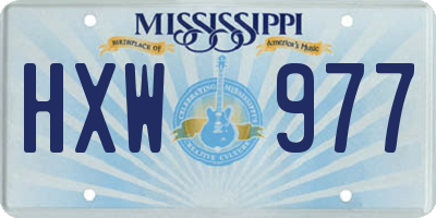 MS license plate HXW977
