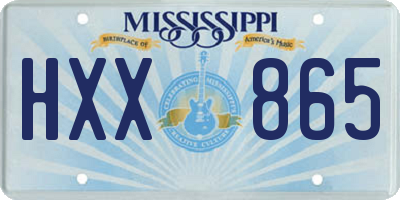 MS license plate HXX865
